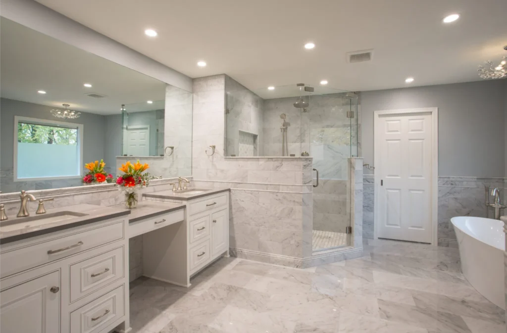 a bathroom remodel near me project with large open space