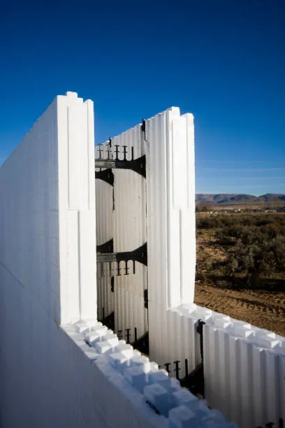 ICF wall. picture showcasing the way it's built